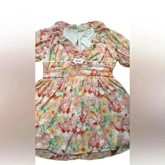 Emily Wonder Plus Size 2X Floral Flowy Midi Dress Ruffled - Picture 10 of 12